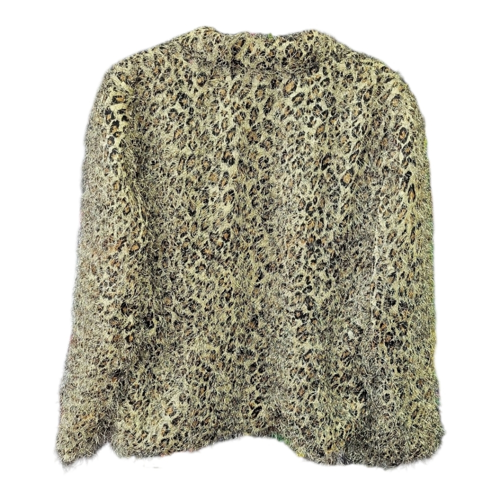 Animal Print Fuzzy/eyelash Fabric Jacket Size 14 - Picture 2 of 6